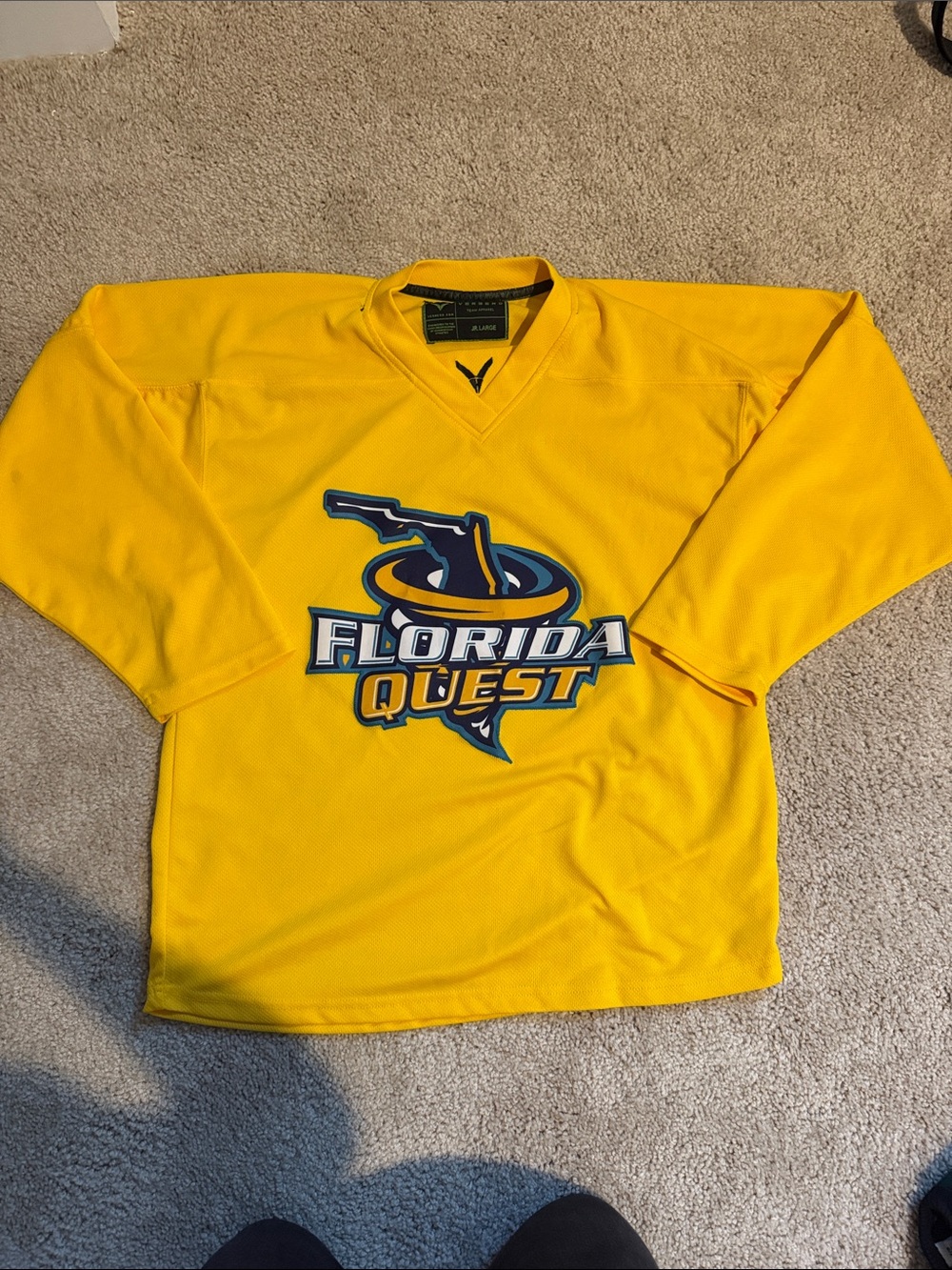 Majestic Florida Quest Kids Jersey Yellow with Navy and White Logo
